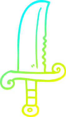 Bir insanın çizdiği mücevherli kılıcın soğuk gradyan çizgisi.