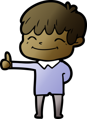 Bir insan tarafından çizilmiş mutlu çocuk çizgi filmi.