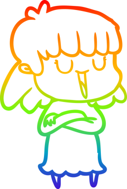 gökkuşağı gradyan çizimi bir insan tarafından çizilmiş bir karikatür kadın