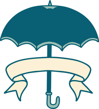 Bir insan tarafından çizilmiş geleneksel bir şemsiye dövmesi.