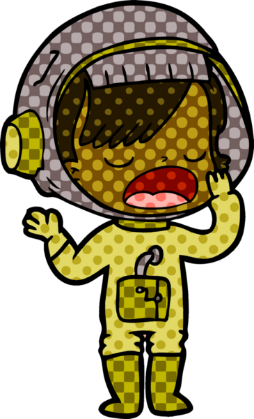 Bir insan tarafından çizilmiş astronot kız.