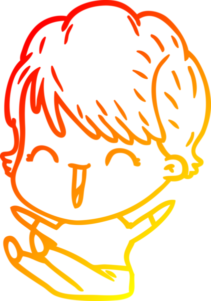 Bir insan tarafından çizilmiş gülen bir karikatür çizimi.