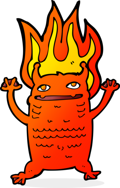 Bir insan tarafından çizilmiş küçük bir canavar.