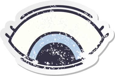 Bir insan tarafından çizilmiş üzgün bir çizgi film gözünün çıkartması.