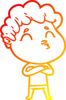 Bir insan tarafından çizilen çizgi film karakterinin sıcak çizgi çizimi