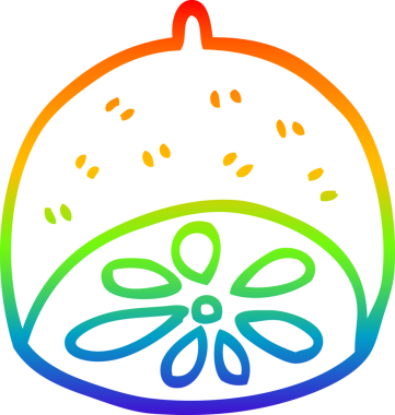 Bir insan tarafından çizilmiş limon meyvesinin çizimi.