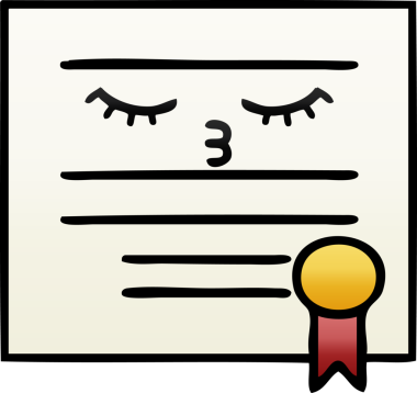 Mezuniyet diplomasının bir insan tarafından çizilmiş gölgeli karikatürü.