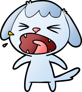 Bir insan tarafından çizilmiş şirin bir köpek havlaması.