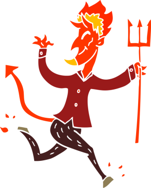 Bir insan tarafından çizilmiş dirgenli karalama şeytanı.