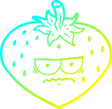 Bir insan tarafından çizilmiş bir çileğin soğuk gradyan çizimi