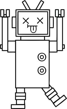 Bir insan tarafından çizilmiş robot çizimi