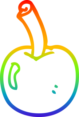 gökkuşağı gradyan çizgi çizimi bir insan tarafından çizilmiş kiraz