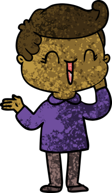 Bir insan tarafından çizilmiş gülen çocuk.