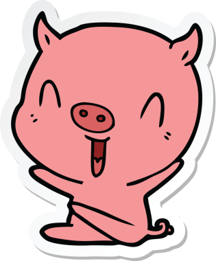 Bir insan tarafından çizilmiş mutlu bir çizgi filmin çıkartması.