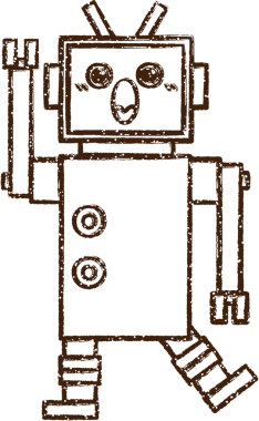 Robot Kömür Bir insan tarafından çizilmiş
