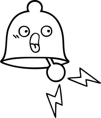 Bir insan tarafından çizilmiş zil karikatürü