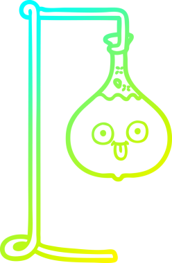 Bir insan tarafından çizilmiş bir karikatür bilim deneyinin soğuk gradyan çizimi