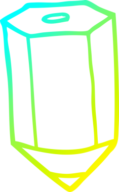 Bir insan tarafından çizilmiş karikatür renkli bir kalemin soğuk gradyan çizimi