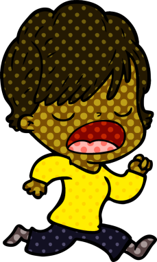 Bir insan tarafından çizilmiş bir karikatür kadın konuşuyor.