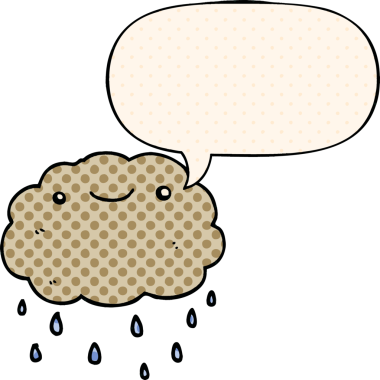 Bir insan tarafından çizilmiş çizgi roman tarzında konuşma baloncuğu olan karikatür bulutu