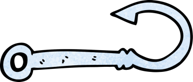 Bir insan tarafından çizilmiş karalama balık kancası.