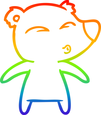 gökkuşağı gradyan çizgi çizimi bir insan tarafından çizilmiş bir karikatür ıslık ayı