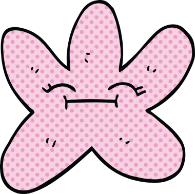 Bir insan tarafından çizilmiş çizgi roman tarzı yıldız balığı.