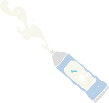 Bir insan tarafından çizilen diş macununun düz renk çizimi