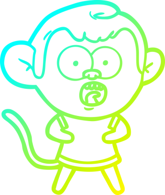 Bir insan tarafından çizilmiş bir çizgi filmin soğuk gradyan çizimi.