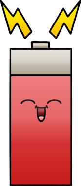 Bir insan tarafından çizilen bataryanın gölgelenmiş karikatürü