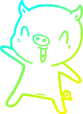 Bir insan tarafından çizilmiş domuz çizgi filminin soğuk çizgi çizimi.