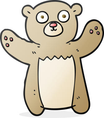 Bir insan tarafından çizilmiş serbest çizim oyuncak ayı.