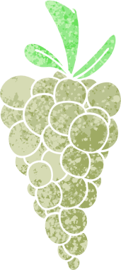 Bir insan tarafından çizilmiş garip bir demet üzüm.