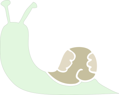 Bir insan tarafından çizilmiş düz renk çizgi film salyangozu