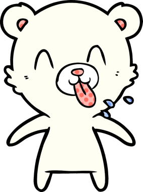 kaba karikatür kutup ayısının insan tarafından çizilmiş dili.