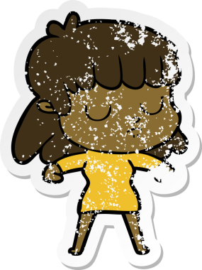 Bir insan tarafından çizilmiş ilgisiz bir karikatür çıkartması.