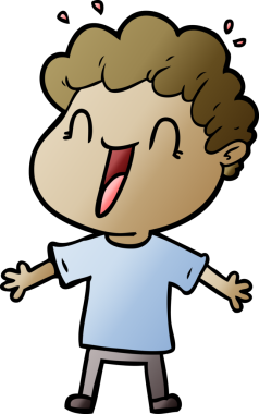 Bir insan tarafından çizilmiş mutlu bir adam.