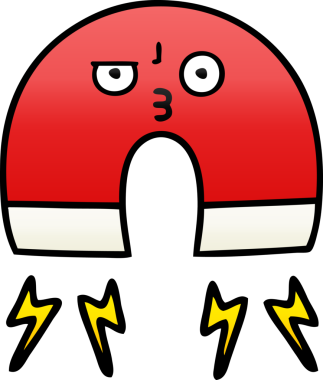 Bir insan tarafından çizilmiş bir mıknatısın gölgelenmiş gradyanı