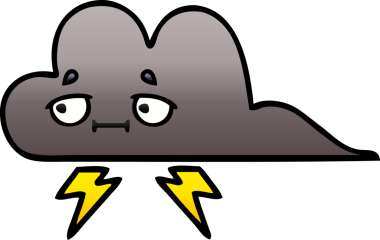 Bir insan tarafından çizilmiş bir fırtına bulutunun gölgelenmiş karikatürü