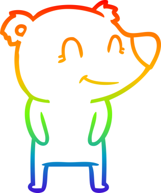 gökkuşağı gradyan çizgisi bir insan tarafından çizilmiş dost bir ayı çizgi