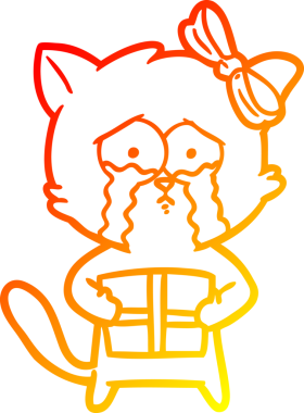 Bir insan tarafından çizilmiş çizgi film kedisinin sıcak çizgi çizimi