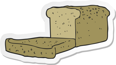 Bir insan tarafından çizilmiş bir somun ekmeğin çıkartması.