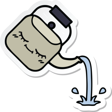 Bir insan tarafından çizilmiş tatlı bir karikatür çıkartması.