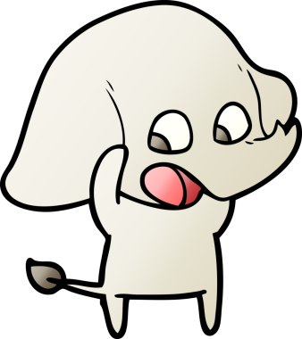 Bir insan tarafından çizilmiş şirin bir fil.