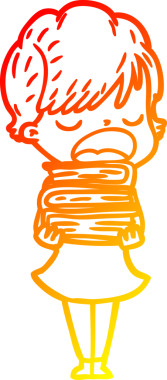 Bir insan tarafından çizilmiş bir karikatür kadın çizimi.