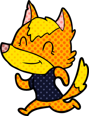 Bir insan tarafından çizilmiş tilki çizgi film karakteri