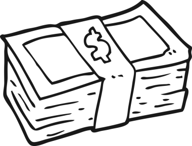 Bir insan tarafından çekilen para yığını.