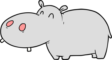 Bir insan tarafından çizilmiş çizgi film hipopotamları