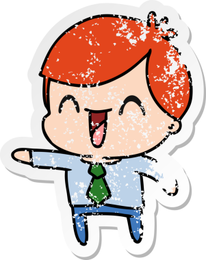 Bir insan tarafından çizilmiş kawaii adamın serbest sticker 'ı.