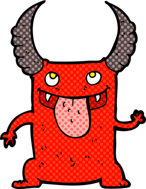 Bir insan tarafından çizilmiş karikatür şeytan.